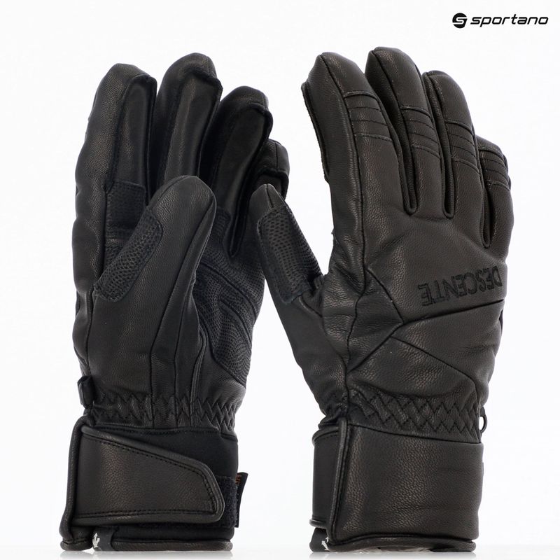 Guanti da sci da uomo Descente 5 Finger Leather nero 7