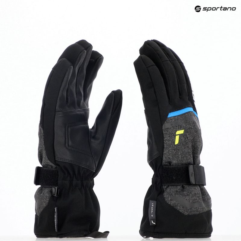 Guanto da sci Reusch Outset R-Tex XT nero melange/giallo sicurezza/blu brillante 12