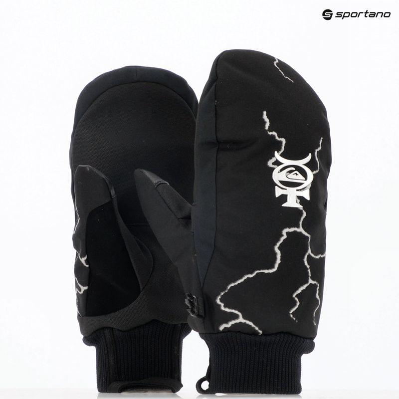 Guanto da snowboard Quiksilver Method Mitt nero riflettente ad alta energia da uomo 7