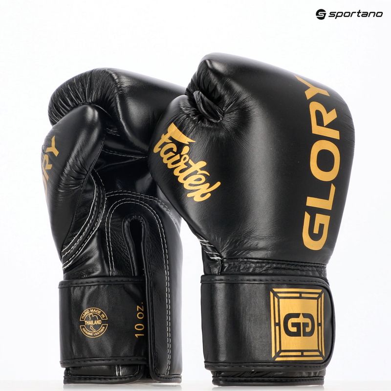 Guanti da boxe Fairtex Glory Competition Lace Velcro nero 8