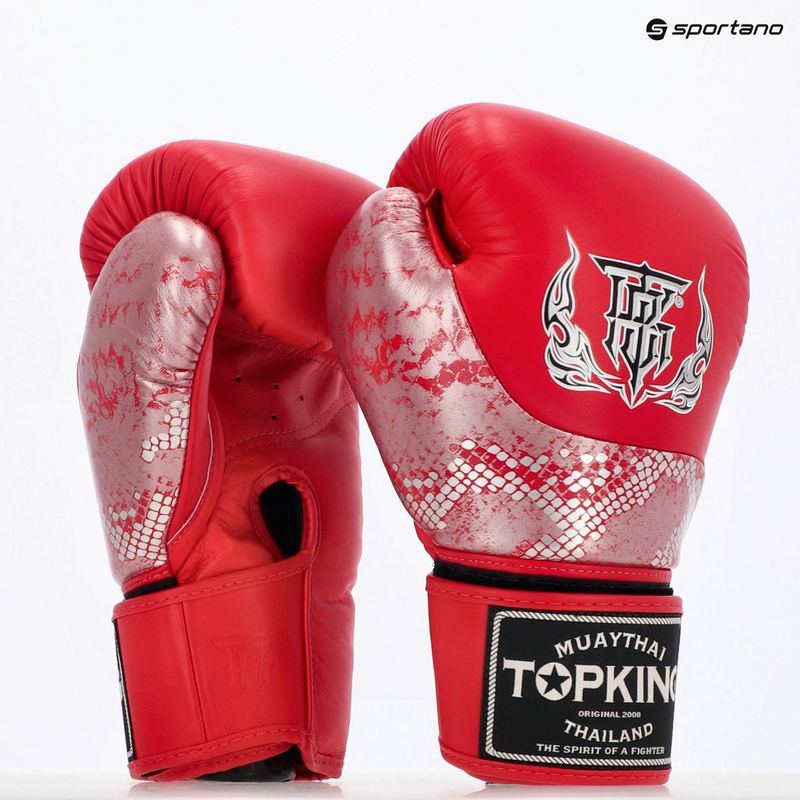 Guanti da boxe Top King Muay Thai Power Snake rosso/argento 7
