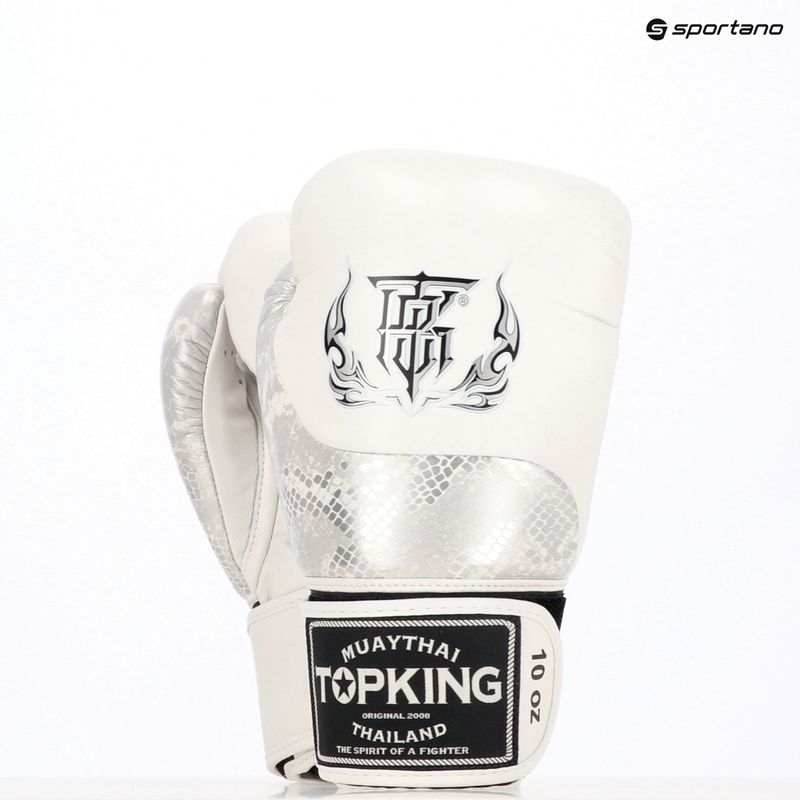 Guanti da boxe Top King Muay Thai Power Snake bianco/argento 7