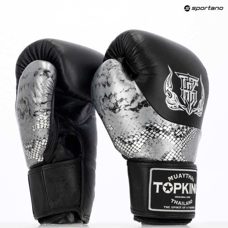 Guanti da boxe Top King Muay Thai Power Snake nero/argento 7