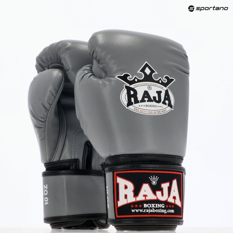 RAJA BOXING Guantoni da boxe singoli in pelle semi-grigia 8