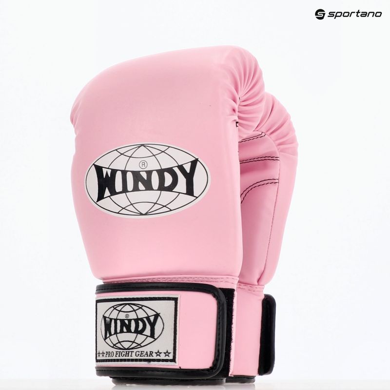 WINDY Guanti da boxe classici in pelle sintetica rosa 8