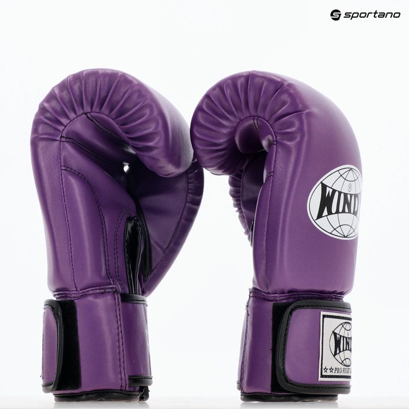 WINDY Guantoni da boxe classici in pelle sintetica viola 8