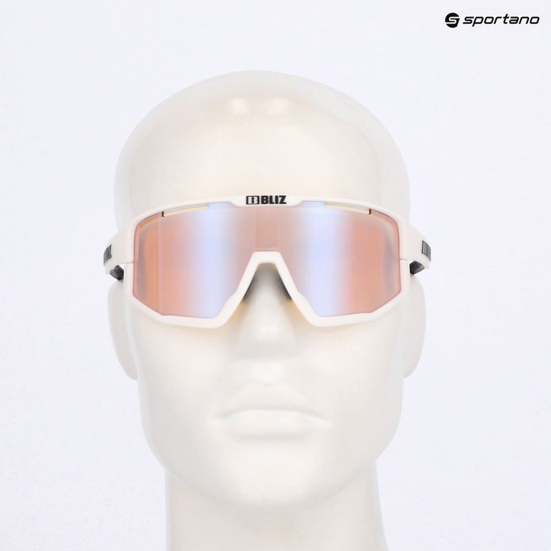Occhiali da sole Bliz Fusion Nano Optics Nordic Light opaco bianco/corallo/ arancio con blu multi 7