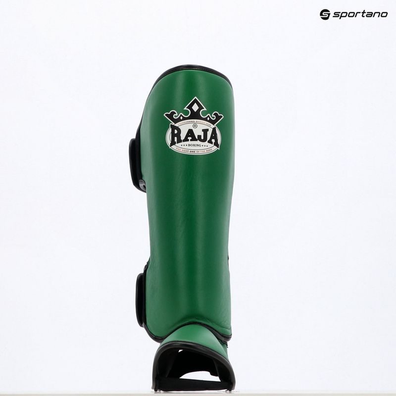 RAJA BOXING Parastinchi leggeri in vera pelle verde scuro Protezioni per tibia e piede 8
