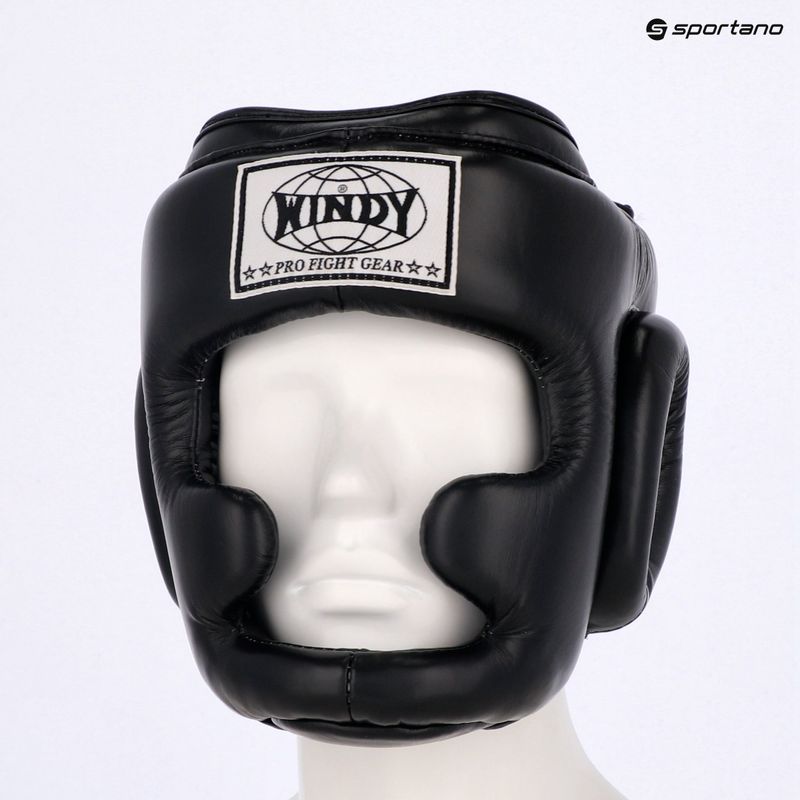Casco da boxe WINDY in vera pelle nero 6