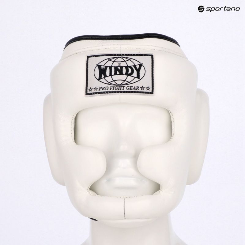 Casco da boxe WINDY in vera pelle bianco 6