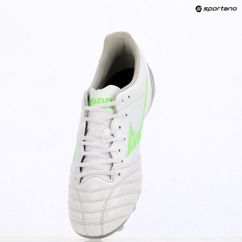 Scarpe da calcio uomo Mizuno Morelia Neo IV Pro Md bianco/verde neon/grigio freddo 3c 9