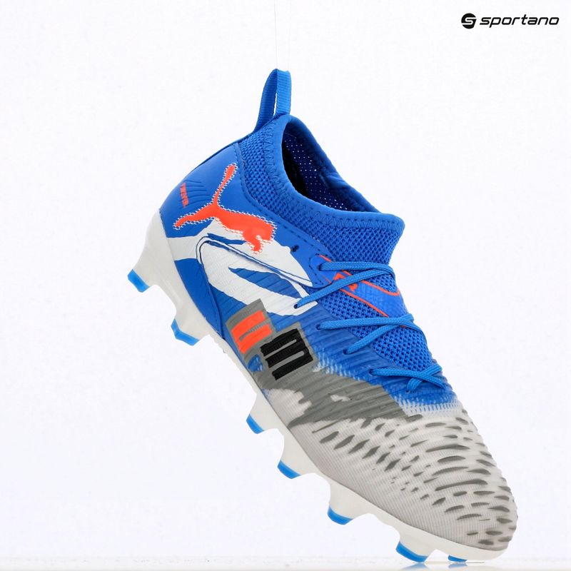 PUMA Future 8 Match Forever FG/AG Jr scarpe da calcio bianco/ultra blu/grigio piuma/puma nera/rosso brillante 9