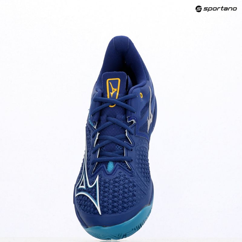 Scarpe da tennis da uomo Mizuno Wave Exceed Tour 6 CC blu bellwether/bianco/blu fjord 12