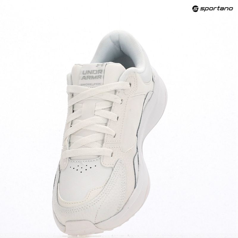 Under Armour Edge Leather scarpe da ginnastica bianche/bianche/grigie da uomo 15