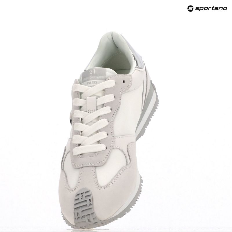 KARL LAGERFELD scarpe donna Velocette Embro Nft pelle/tessuto bianco con argento 9