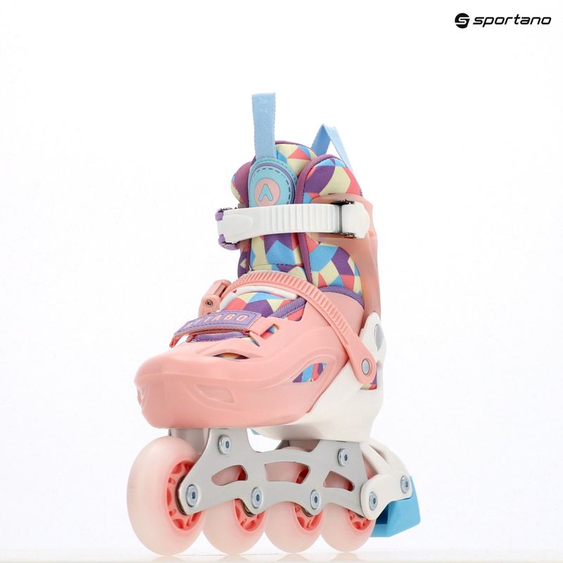 Pattini in linea per bambini ATTABO Flashled regolabile rosa 20