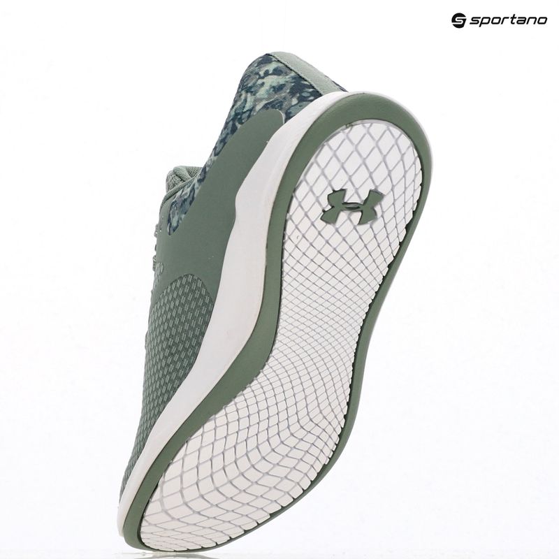 Under Armour Charged Aurora 2+ verde silice/bianco/metallico silice, scarpe da ginnastica da donna 15