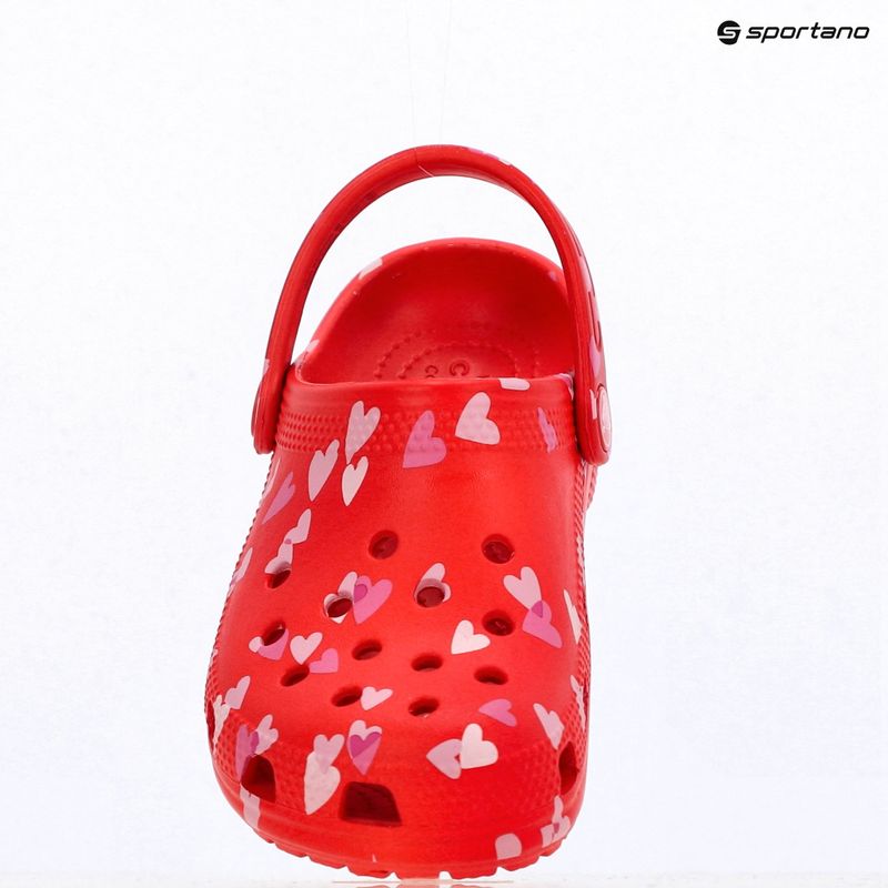 Zoccolo Crocs Classic Valentines Day per bambini rosso ciliegia 10