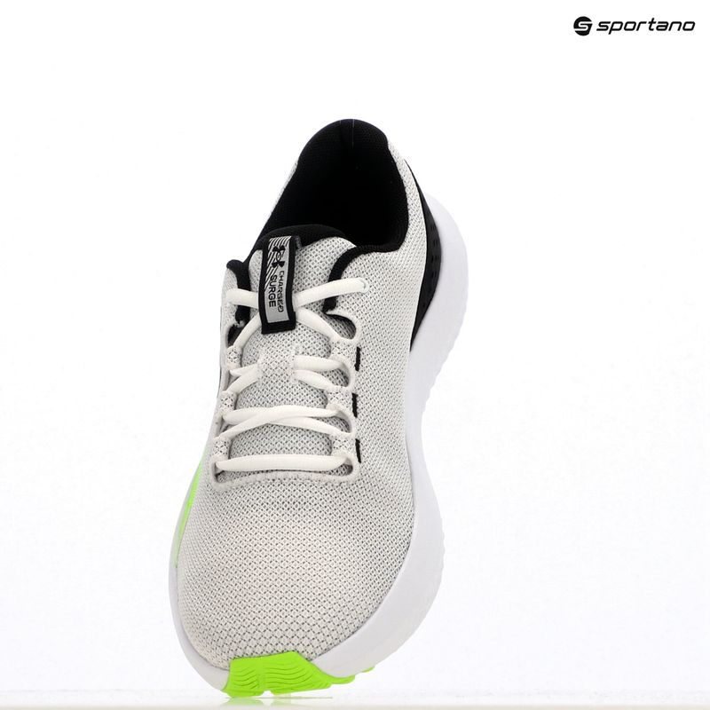 Under Armour Charged Surge 4, scarpe da corsa da uomo bianche/iper verdi/nere 6