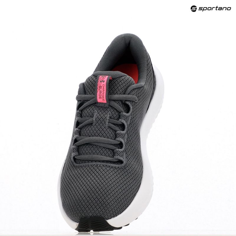 Under Armour Charged Surge 4, scarpe da corsa da donna in castlerock/antracite/rosa. 14