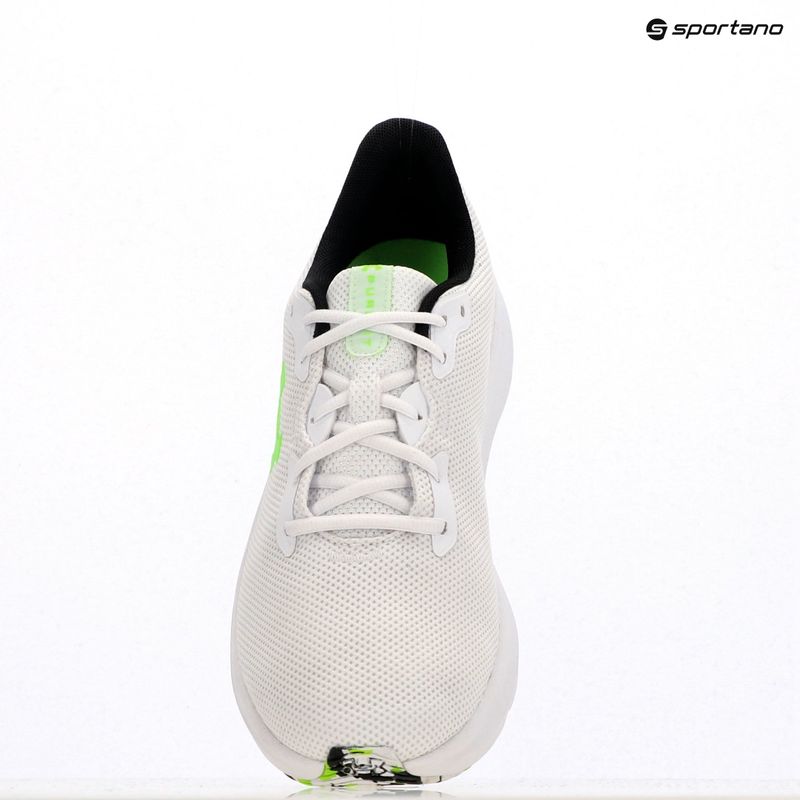 Under Armour Charged Pursuit 4 bianco/nero/verde ipersonico scarpe da corsa da uomo 10