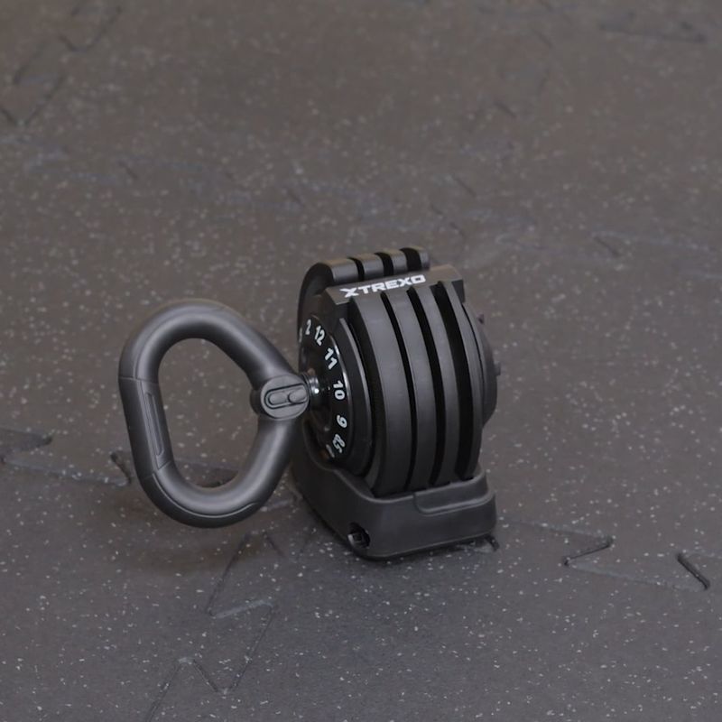 TREXO TXO-B4W004 Kettlebell regolabile da 12 kg nero 14