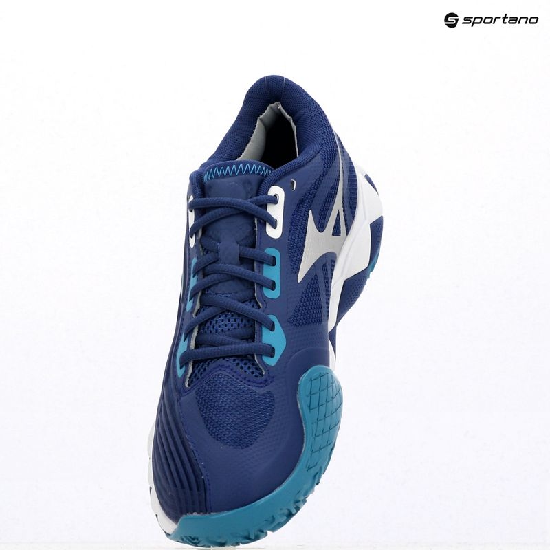Scarpe da tennis da uomo Mizuno Wave Enforce Tour 2 CC blu bellwether/bianco/blu fjord 9