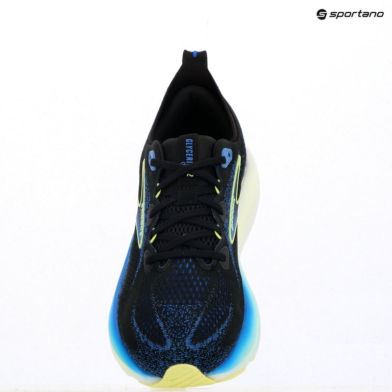 Scarpe da corsa da uomo Brooks Glycerin 22 wide fit nero/cobalto/giallo antico 15