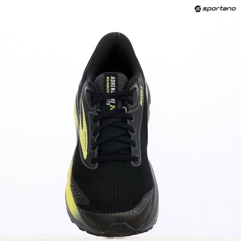 Scarpe da corsa Brooks Adrenaline GTS 24 da uomo, nero/ebano/nuovo giallo, resistenti alle intemperie 15