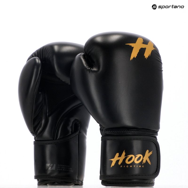 HOOK FIGHTING Guanti da boxe pronti per l'allenamento, nero 8