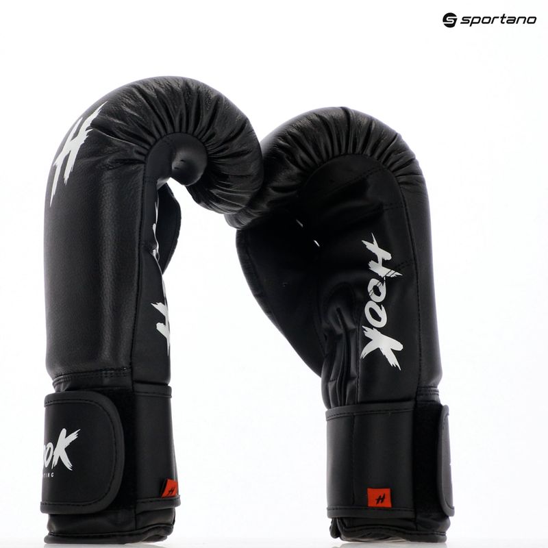 HOOK FIGHTING Ready to Fight Guanti da boxe in pelle neri 8