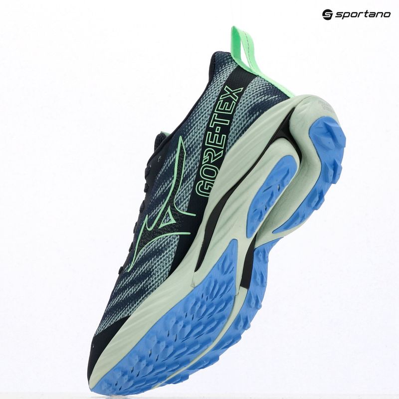 Scarpe da corsa da uomo Mizuno Wave Rider GTX 2 vintage indigo / neo mint / front blue 5