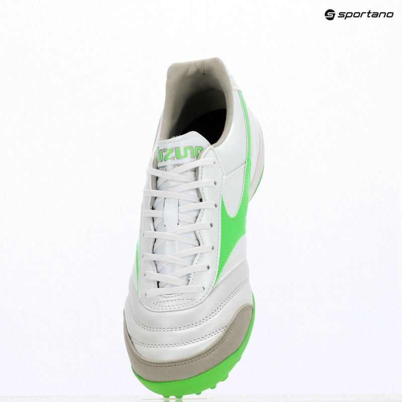 Scarpe da calcio Mizuno Morelia Sala Elite TF da uomo bianco/verde neon/argento galassia 3