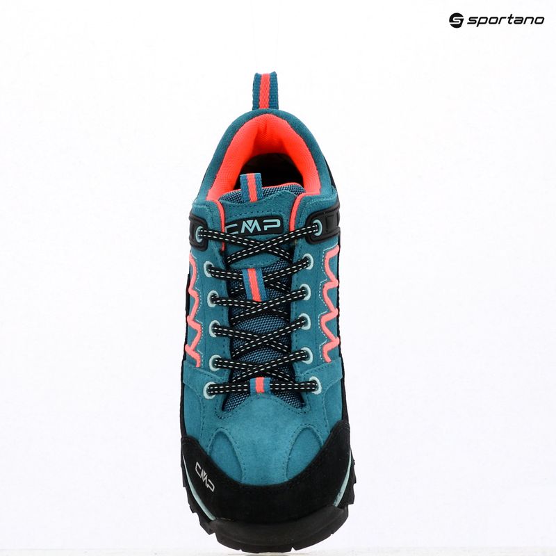 Stivali da trekking da donna CMP Moon Low Wp verde acqua/rosso fluo 9