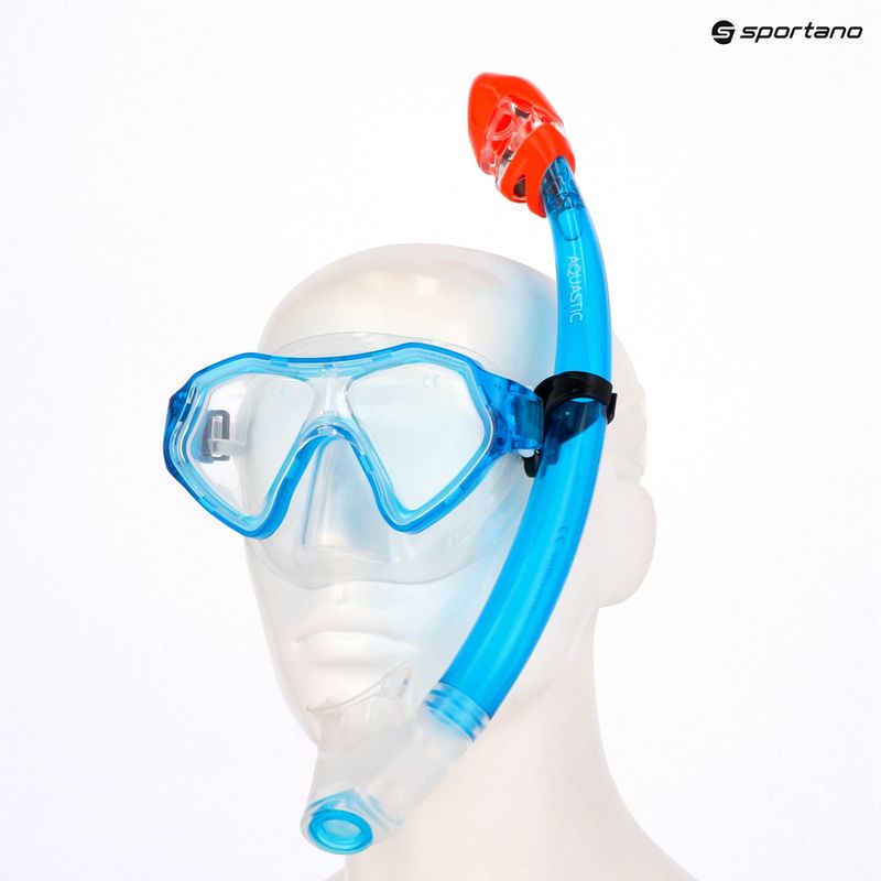 AQUASTIC Shelly kit snorkeling per bambini maschera + boccaglio azzurro 12