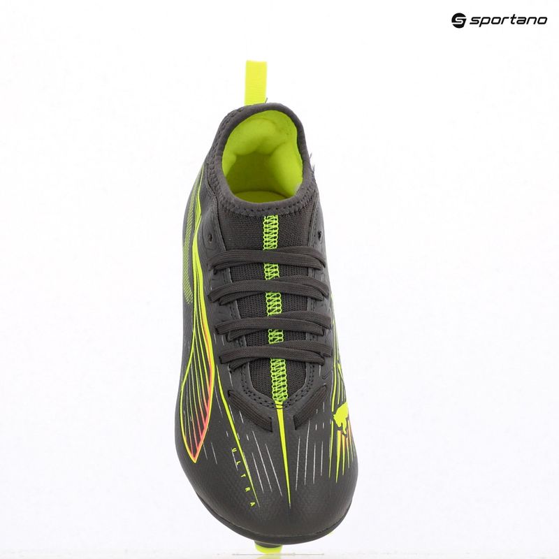 PUMA Ultra 5 Match FG/AG Jr scarpe da calcio per bambini argento invecchiato opaco/allarme giallo/puma argento invecchiato 9