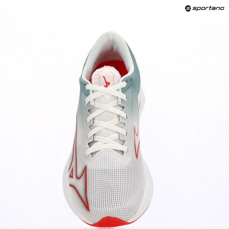 Scarpe da corsa da donna Mizuno Wave Rebellion Sonic 2 fiume bianco/cayenne/nebbia grigia 9