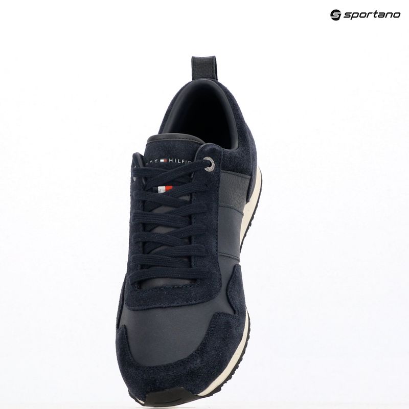 Tommy Hilfiger scarpe da uomo Iconic Leather Suede Mix Runner mezzanotte 9
