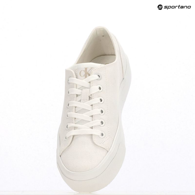 Scarpe da ginnastica Calvin Klein donna YW0YW01763 Vulc Flatform Low Cv MG triplo bianco brillante 9