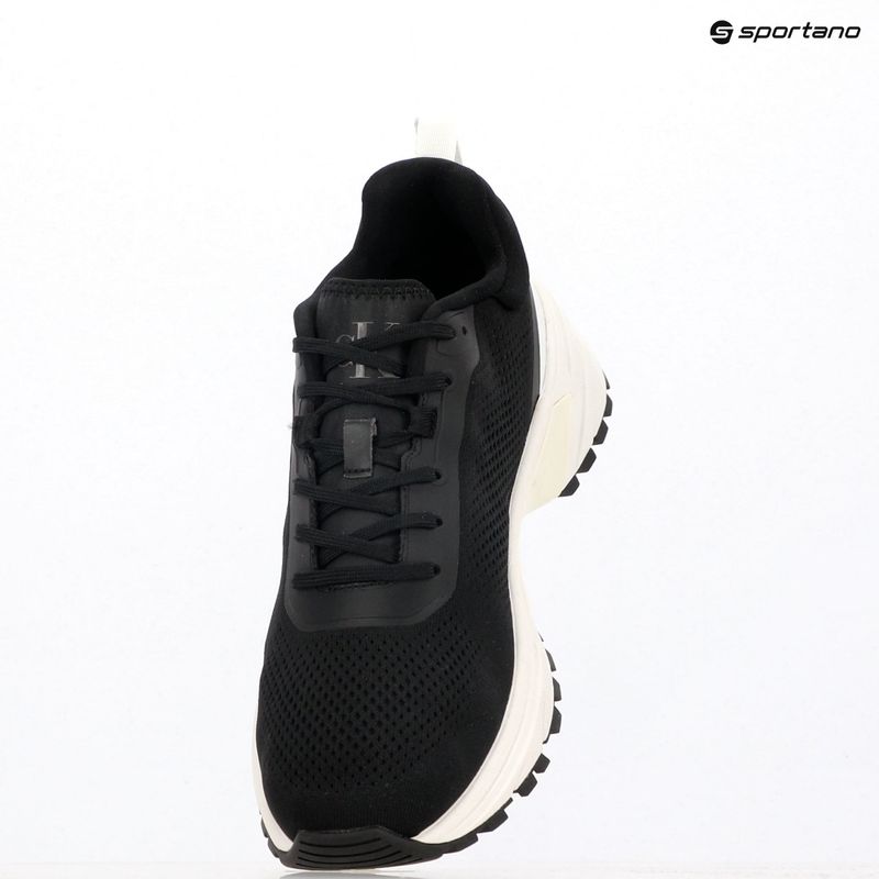 Calvin Klein scarpe da uomo YM0YM01284 Hike Runner Tech Knit Nero/Bianco brillante 9