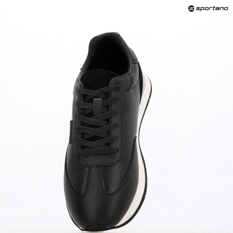 Calvin Klein scarpe da uomo HM0HM01871 Low Prof Runn Laceup Perf Lth Nero/Bianco brillante 9