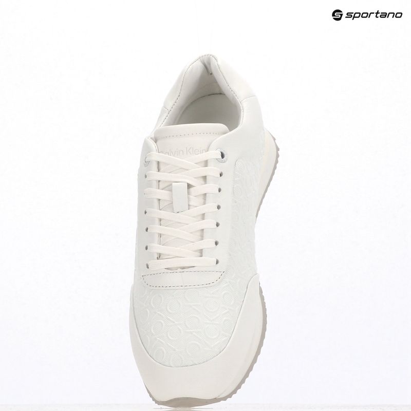 Calvin Klein Scarpe Donna HW0HW02574 Runner Lace Up Mono Pu Triple Bright White 9
