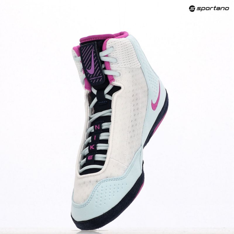 Nike Inflict 4 scarpa da wrestling bianco / ipervioletto / blu ghiacciaio / ossidiana 9