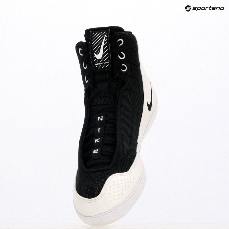 Nike Inflict 4 nero / bianco / grigio lupo scarpa da wrestling 9