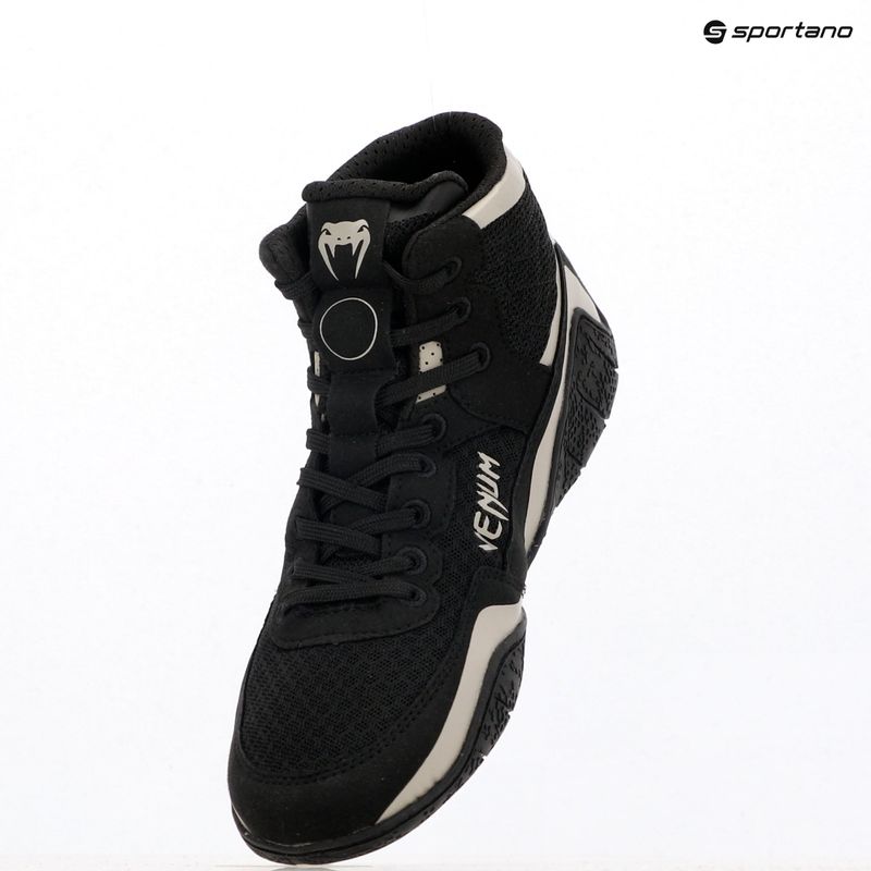 Stivali da boxe Venum Elite Wrestling nero/sabbia 9
