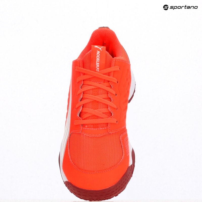 PUMA Accelerate Jr scarpe da pallamano per bambini rosso/bianco/cremisi scuro/nero 12