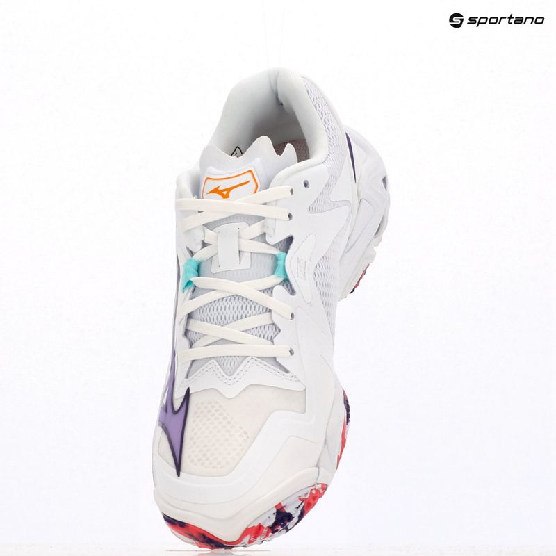 Scarpe da pallavolo donna Mizuno Wave Lightning Z8 bianche/viola indaco/camelliaros 18
