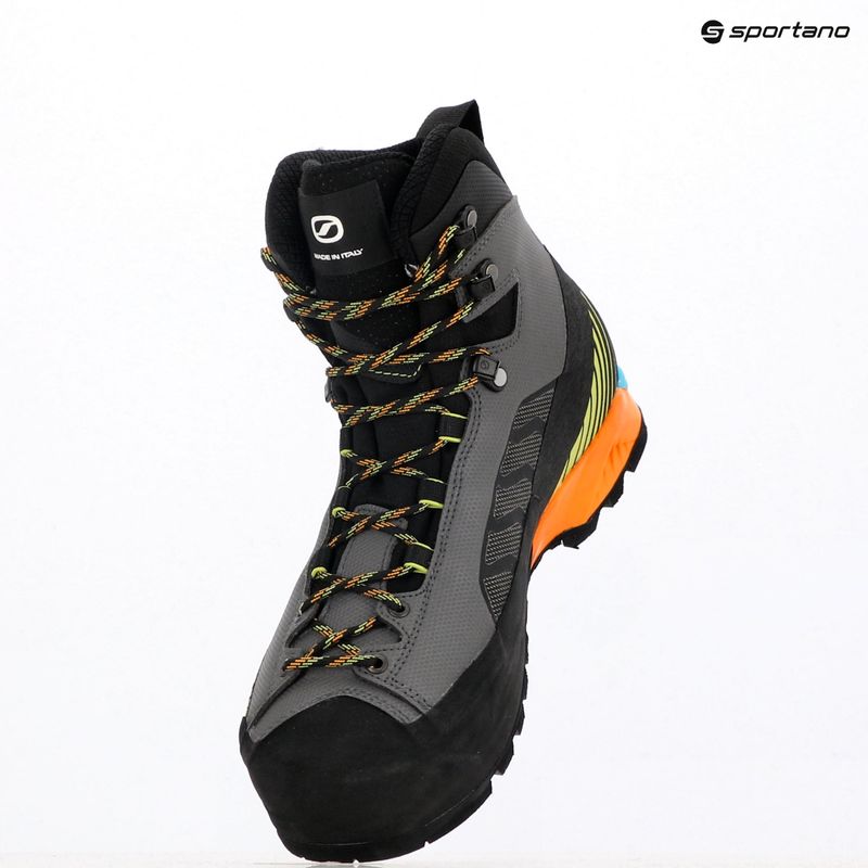 Scarponi alta montagna da uomo SCARPA Ribelle Lite HD grigio ferro / lime 10