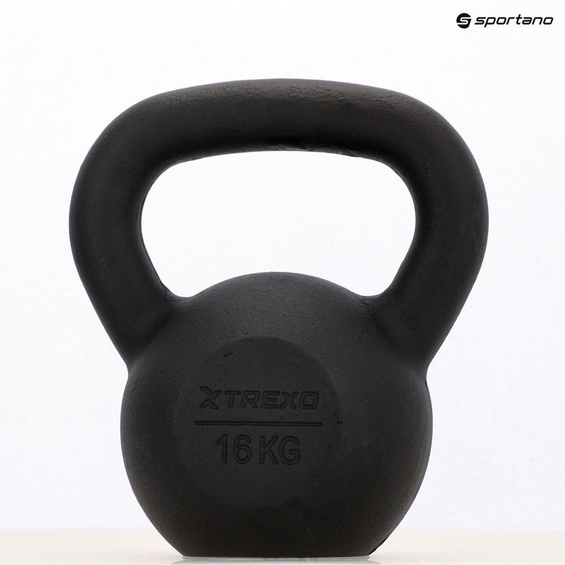 Kettlebell in ghisa TREXO 16kg nero 8