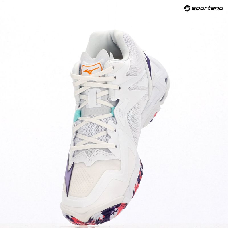 Scarpe da pallavolo donna Mizuno Wave Lightning Z8 Mid bianche/viola indaco/camelliaros 9